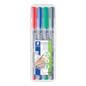 Staedtler Lumocolor permanent Folienstift 313 Set für Overhead - Projektion geeignet, sekundenschnelles trocknen