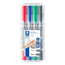 Staedtler Lumocolor Permanent Marker duo 348 Set 1 Spitzen, wisch - und wasserfest,  Nachfüllbar