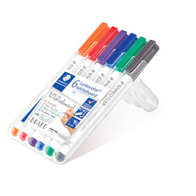 Staedtler Lumocolor Whiteboardstift 301 Set abwischbar von Whiteboards und Flächen wie Glas und Porzellan