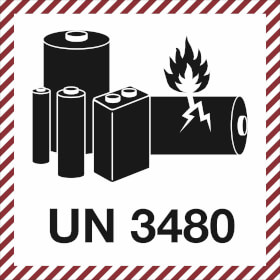 Verpackungsetikett UN 3480 für Lithium - Ionen - Batterien