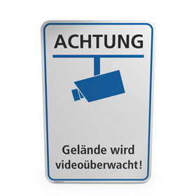Schild Videoüberwachung videoüberwacht DSGVO Hinweisschild Kamera Alu,  18,99 €