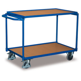 VARIOfit® Tischwagen Transportwmit Stahlrahmen und 2 Ladeflächen aus Holz