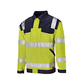 Dickies Workwear kaufen Warnschutz mit gelb/blau Reflexstreifen zweifarbige Bundjacke Hi-Vis Arbeitsjacke