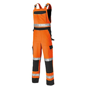 Dickies Hi-Vis Reflexstreifen Workwear Warnschutz mit zweifarbige Arbeitslatzhose kaufen orange/blau Latzhose