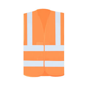 Warnschutzwesten Warnbekleidung mit Quer - und Längsstreifen Farbe: fluoreszierend orange