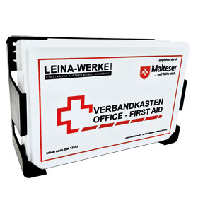 Leina-Werke Betriebsverbandkasten Klein (DIN 13157, Mit Wandhalterung,  Grün)