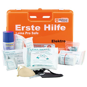 Erste Hilfe-Koffer SAN Pro Safe Elektro orange mit Füllung nach DIN 13157  plus branchenspezifischer Zusatzausstattung kaufen