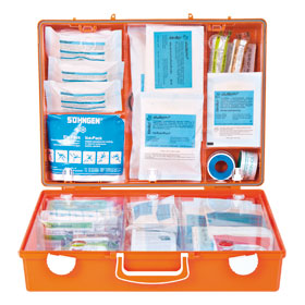 SÖHNGEN® Erste-Hilfe-Tasche SCOUT Schulausflug, orange-schwarz, mit Inhalt