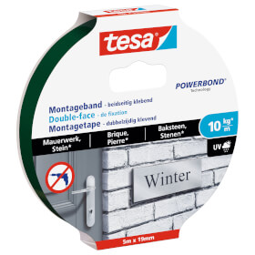 tesa Powerbond Mauerwerk&Stein doppelseitiges Klebeband für raue Oberflächen bis 10 kg