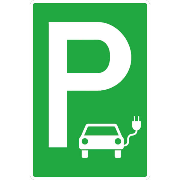 Parkplatzschild Symbol: P Text: Elektroauto direkt beim Hersteller kaufen