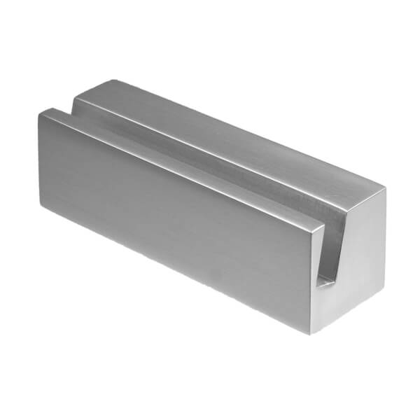 CLEAR Aluminiumfuß für Tischaufsteller mit schrägem Schlitz für 6 mm  Materialstärke direkt beim Hersteller kaufen
