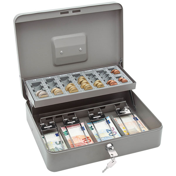 Wedo Universa Geldkassette mit Zählbrett grau 35,5 x 10 x 27,5cm – Böttcher  AG